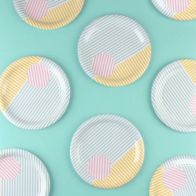 My Little Day paper plates - pastel stripes