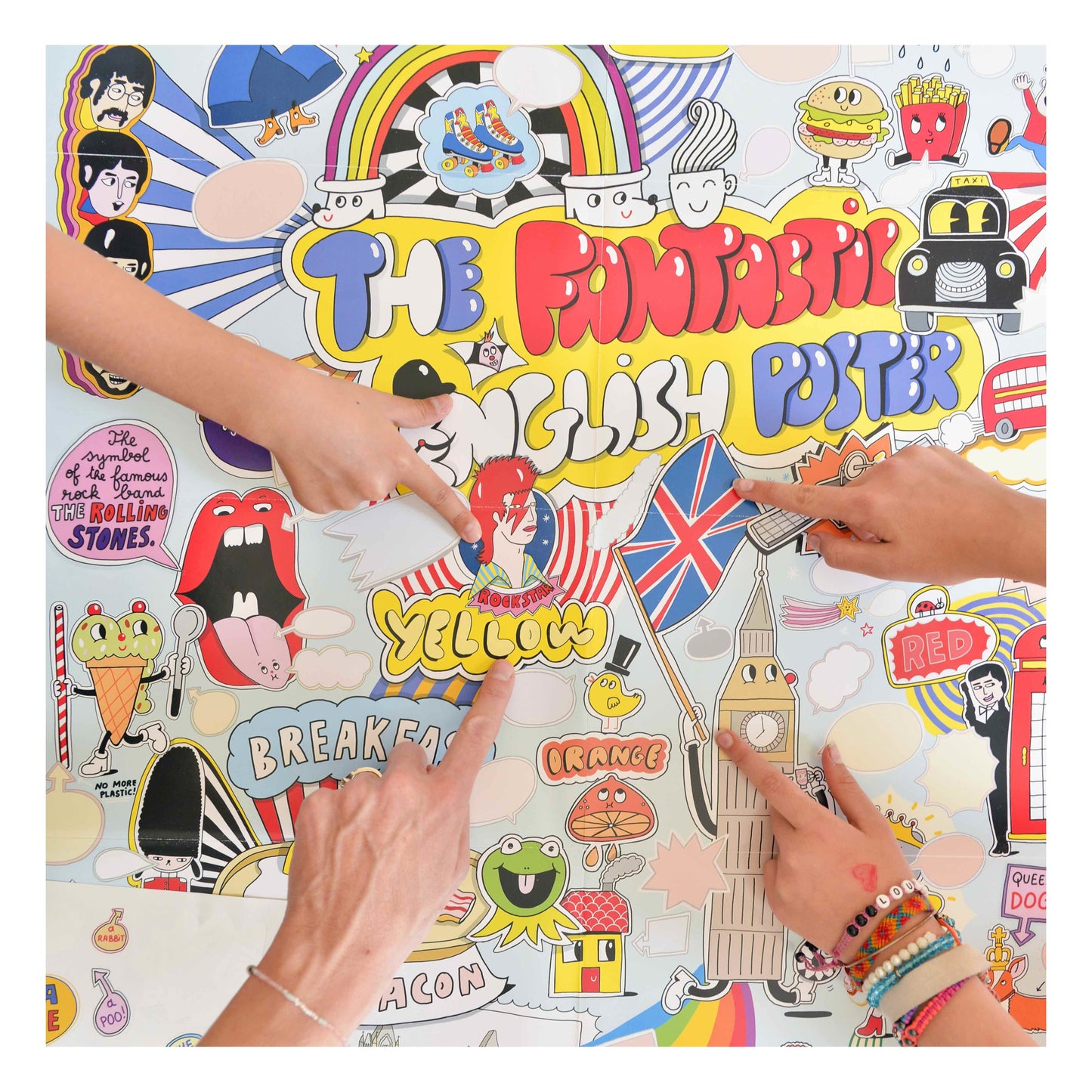 Poppik Discovery 100% English Sticker Poster