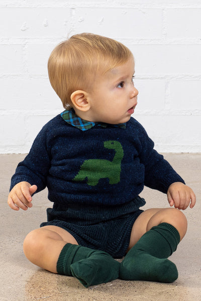 Fina Ejerique BLUE DINOSAUR KNITTED SWEATER  O22B10