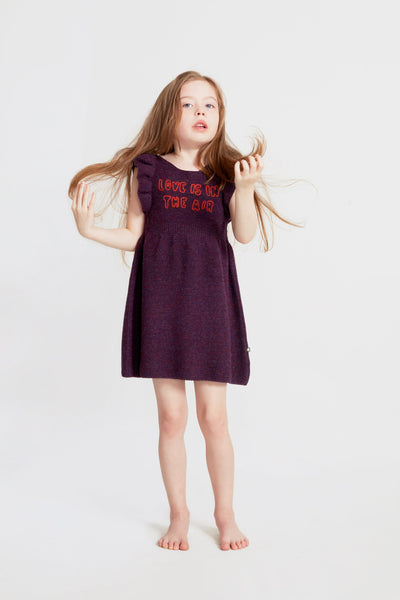 OEUF NYC  Ruffle Sleeve Dress Mauve / Love Air