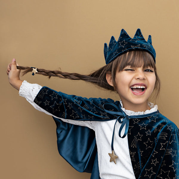 Mimi & Lula Teal enchanted velvet starry crown