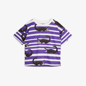 MINI RODINI CROCODILE STRIPE T-SHIRT purple