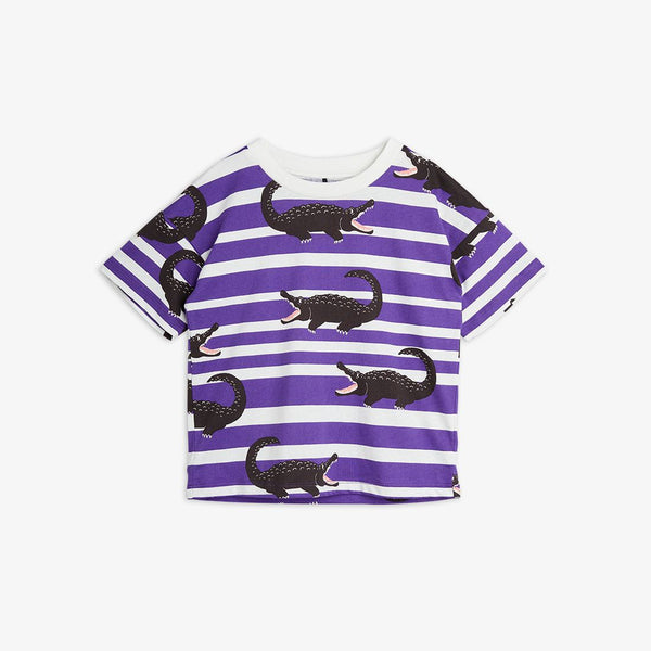 MINI RODINI CROCODILE STRIPE T-SHIRT purple