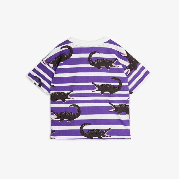 MINI RODINI CROCODILE STRIPE T-SHIRT purple