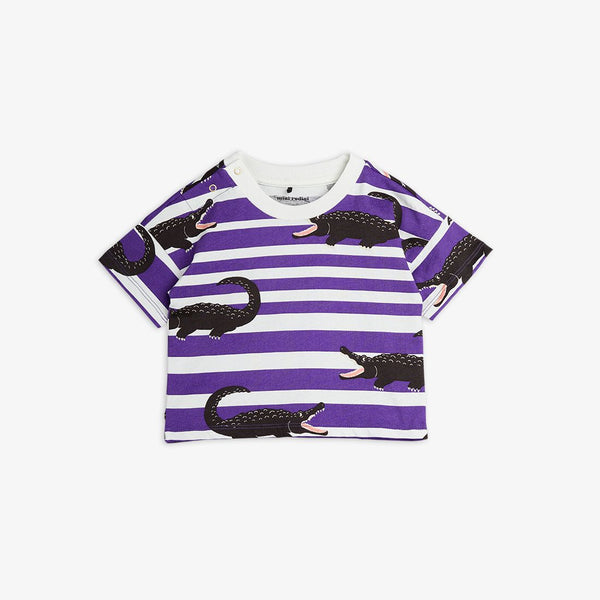 MINI RODINI CROCODILE STRIPE T-SHIRT purple