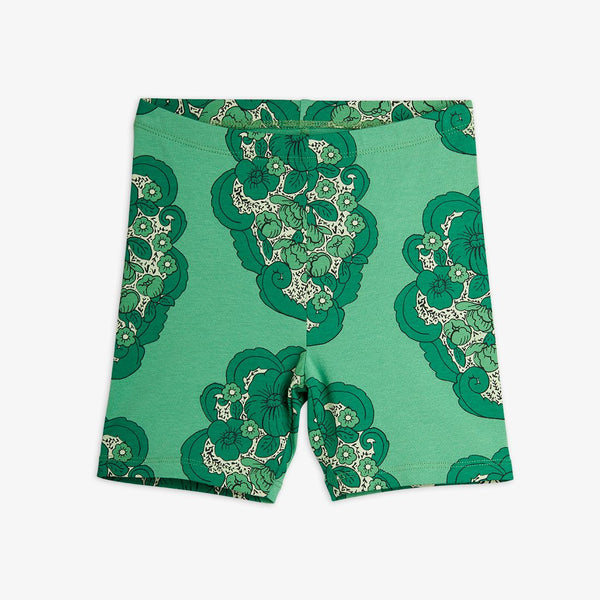 Mini Rodini FLOWERS BIKER SHORTS GREEN