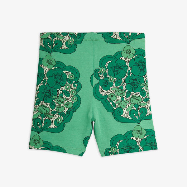 Mini Rodini FLOWERS BIKER SHORTS GREEN