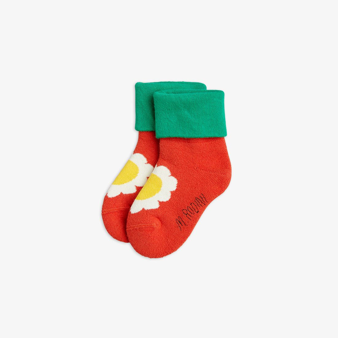 MINI RODINI M.RODINI FLOWER TERRY BABY SOCKS ORANGE