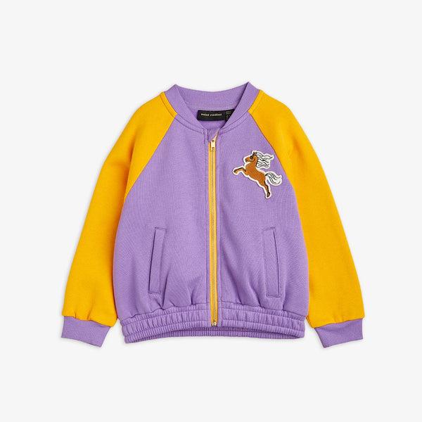 MINI RODINI I AM GREAT BASEBALL SWEATJACKET PURPLE