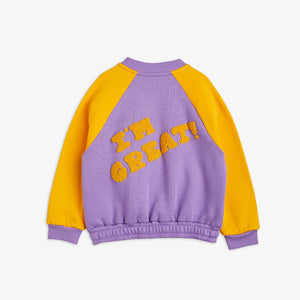 MINI RODINI I AM GREAT BASEBALL SWEATJACKET PURPLE