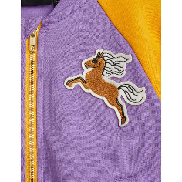 MINI RODINI I AM GREAT BASEBALL SWEATJACKET PURPLE