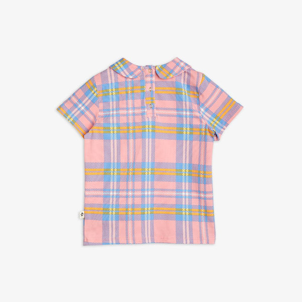 MINI RODINI CHECK WITH COLLAR T-SHIRT