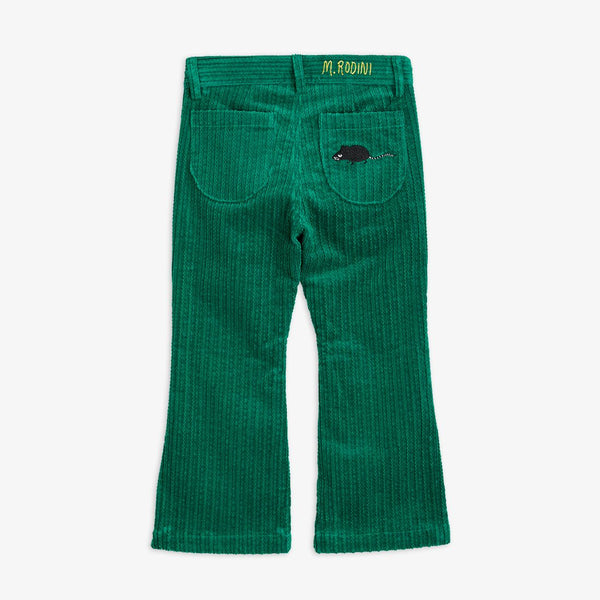 Mini Rodini CORDUROY FLARED TROUSERS GREEN