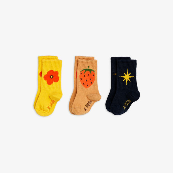 MINI RODINI 3-PACK STRAWBERRIES SOCKS