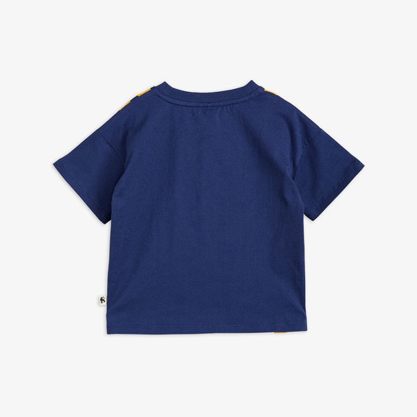 MINI RODINI PANEL STRIPE T-SHIRT BLUE