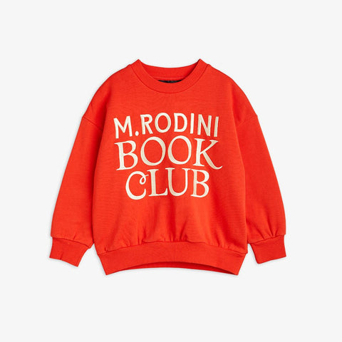 MINI RODINI BOOK CLUB EMBROIDERED SWEATSHIRT RED