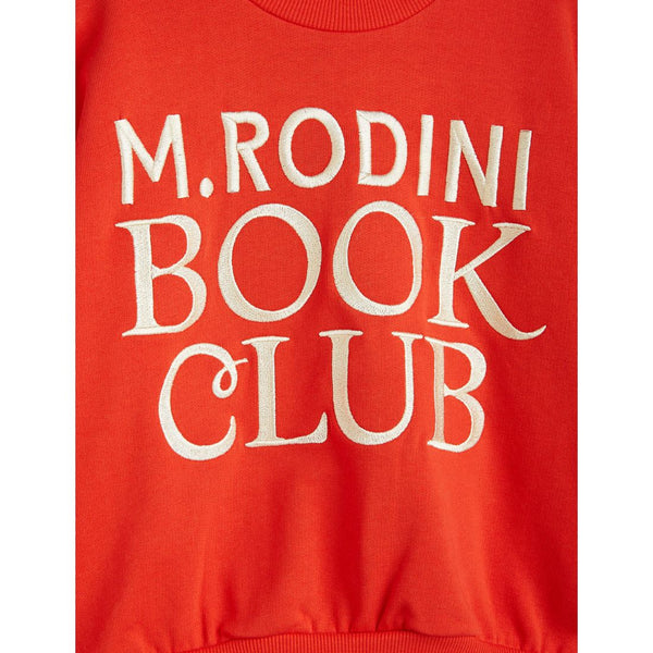 MINI RODINI BOOK CLUB EMBROIDERED SWEATSHIRT RED