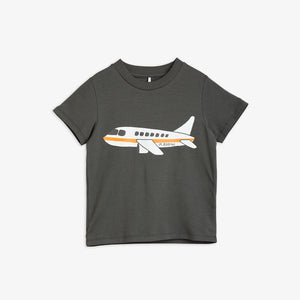 MINI RODINI AIRPLANE T-SHIRT DARK GREY