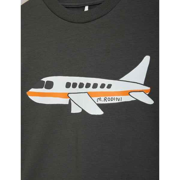 MINI RODINI AIRPLANE T-SHIRT DARK GREY