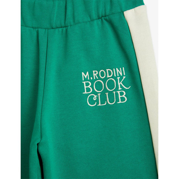 MINI RODINI BOOK CLUB EMBROIDERED SWEATPANTS GREEN