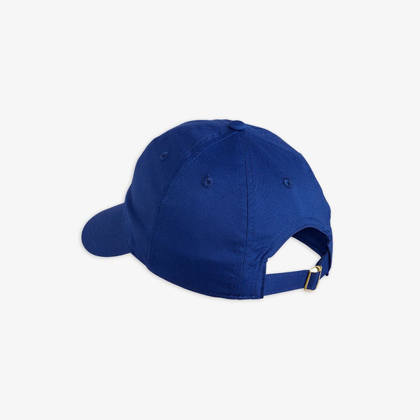 MINI RODINI STRAWBERRY EMBROIDERED CAP BLUE