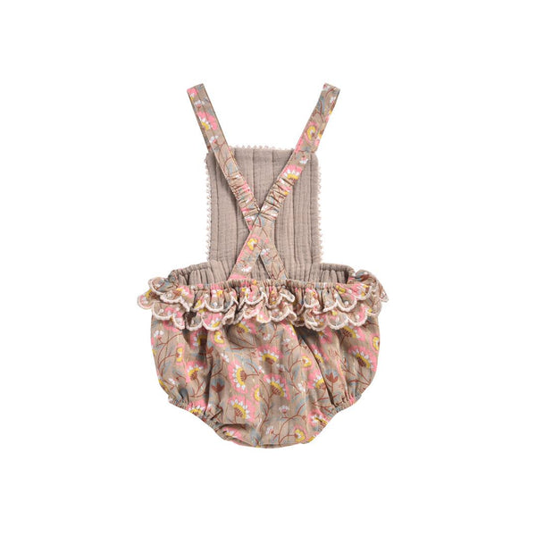 Louise Misha Rompers Maemi Khaki Folk Flowers