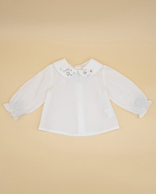 Fina Ejerique ECRU BLOUSE EMBROIDERED COLLAR O21A34