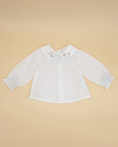 Fina Ejerique ECRU BLOUSE EMBROIDERED COLLAR O21A34