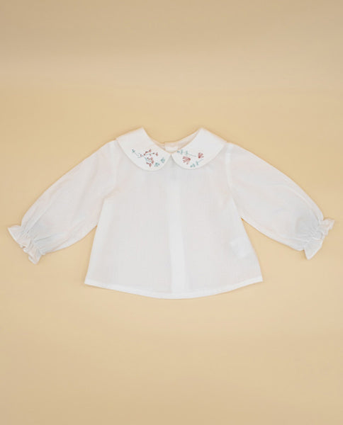 Fina Ejerique ECRU BLOUSE EMBROIDERED COLLAR O21A34