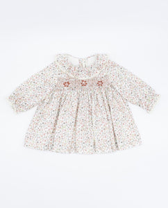 Fina Ejerique HAND-EMBROIDERED BABY DRESS VIELLA PINK FLOWER O21C00