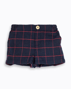 Fina Ejerique NAVY WOOL SHORTS RED CHECKERED O21B55