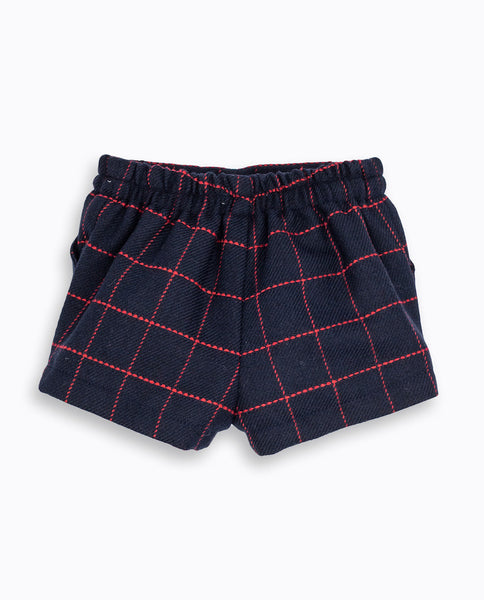 Fina Ejerique NAVY WOOL SHORTS RED CHECKERED O21B55