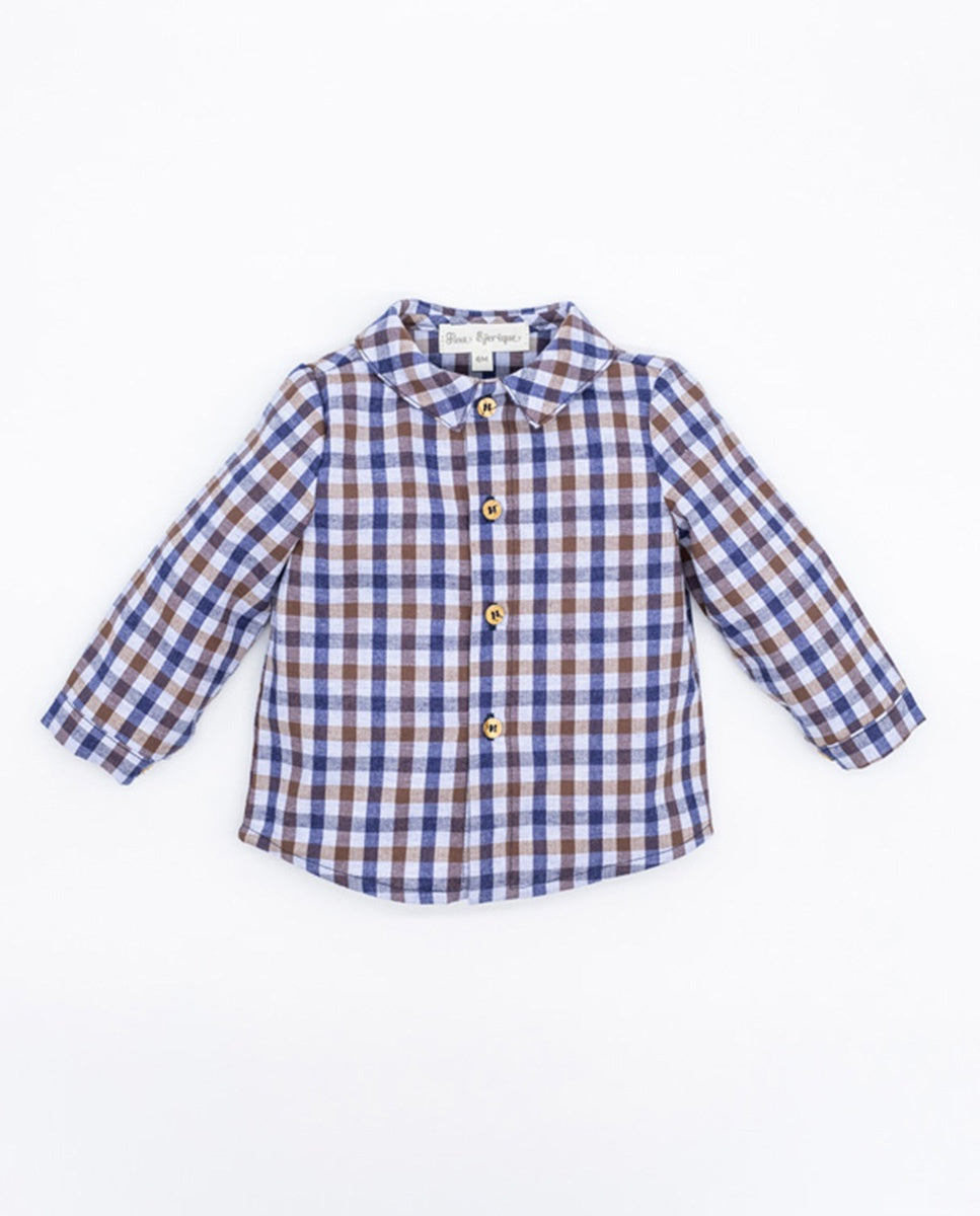 Fina Ejerique VIELLA BLUE AND BRICK RED CHECKED SHIRT O21B35