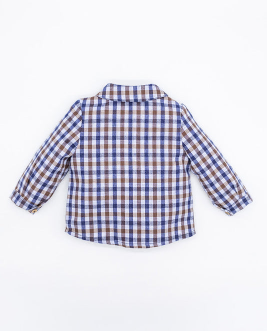 Fina Ejerique VIELLA BLUE AND BRICK RED CHECKED SHIRT O21B35
