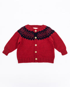 Fina Ejerique KNITTED MERINO WOOL CARDIAN RED O21B60H10