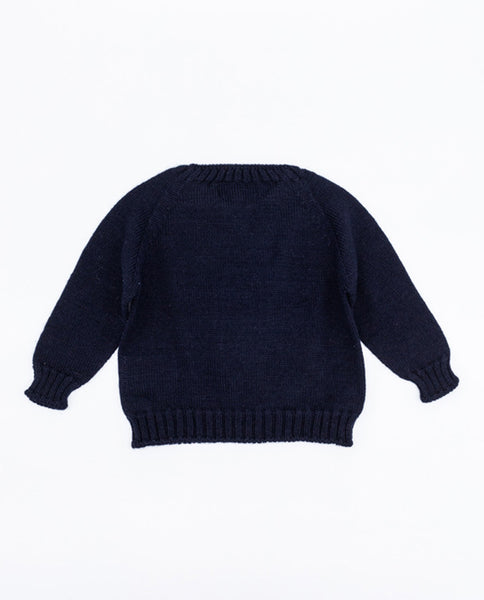 Fina Ejerique MERINO WOOL KNITTED SWEATER NAVY DOG O21B51H14