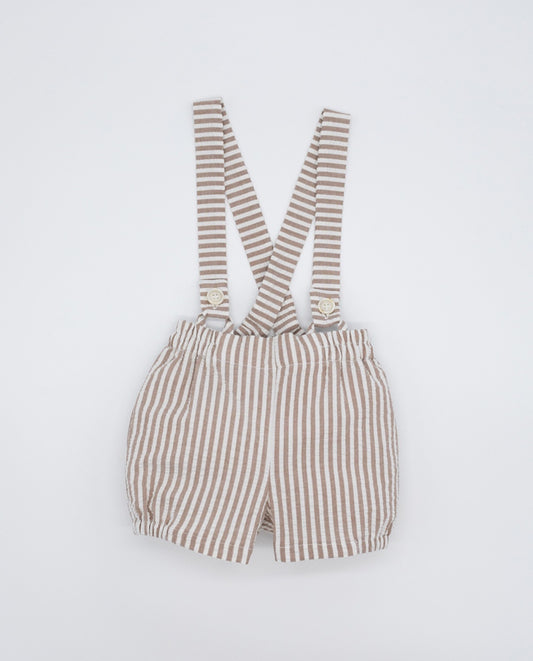 Fina Ejerique TAUPE STRIPED ELASTIC SHORTS P22B96
