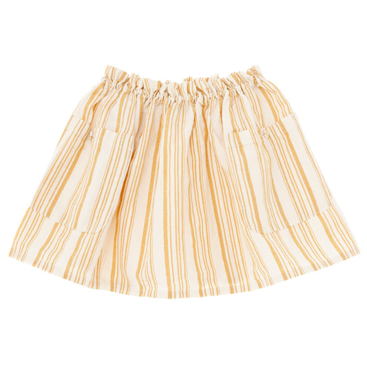 TOCOTO VINTAGE STRIPED SHORT SKIRT WITH OVERSIZE FRONT POCKETS