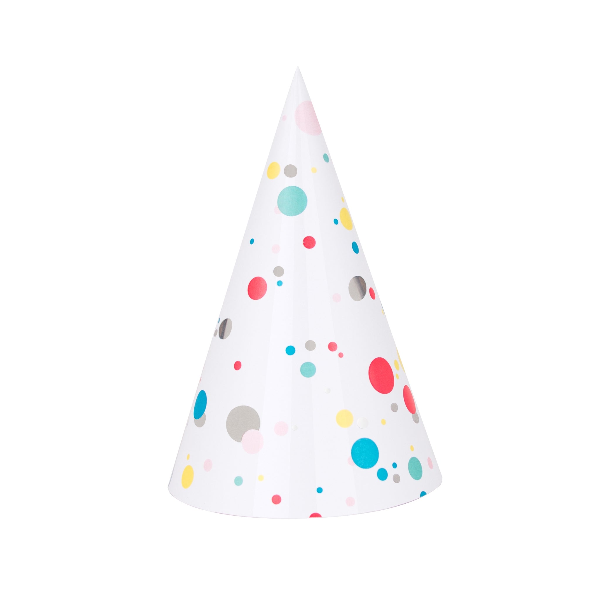 My Little Day 8 party hats - multicolour dots