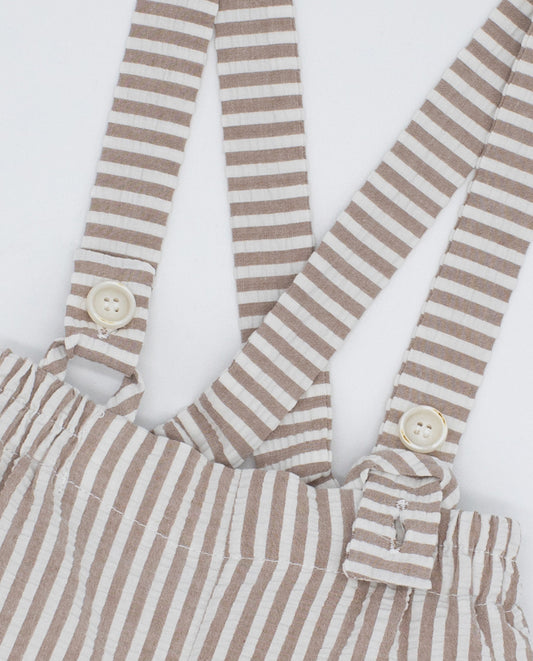 Fina Ejerique TAUPE STRIPED ELASTIC SHORTS P22B96
