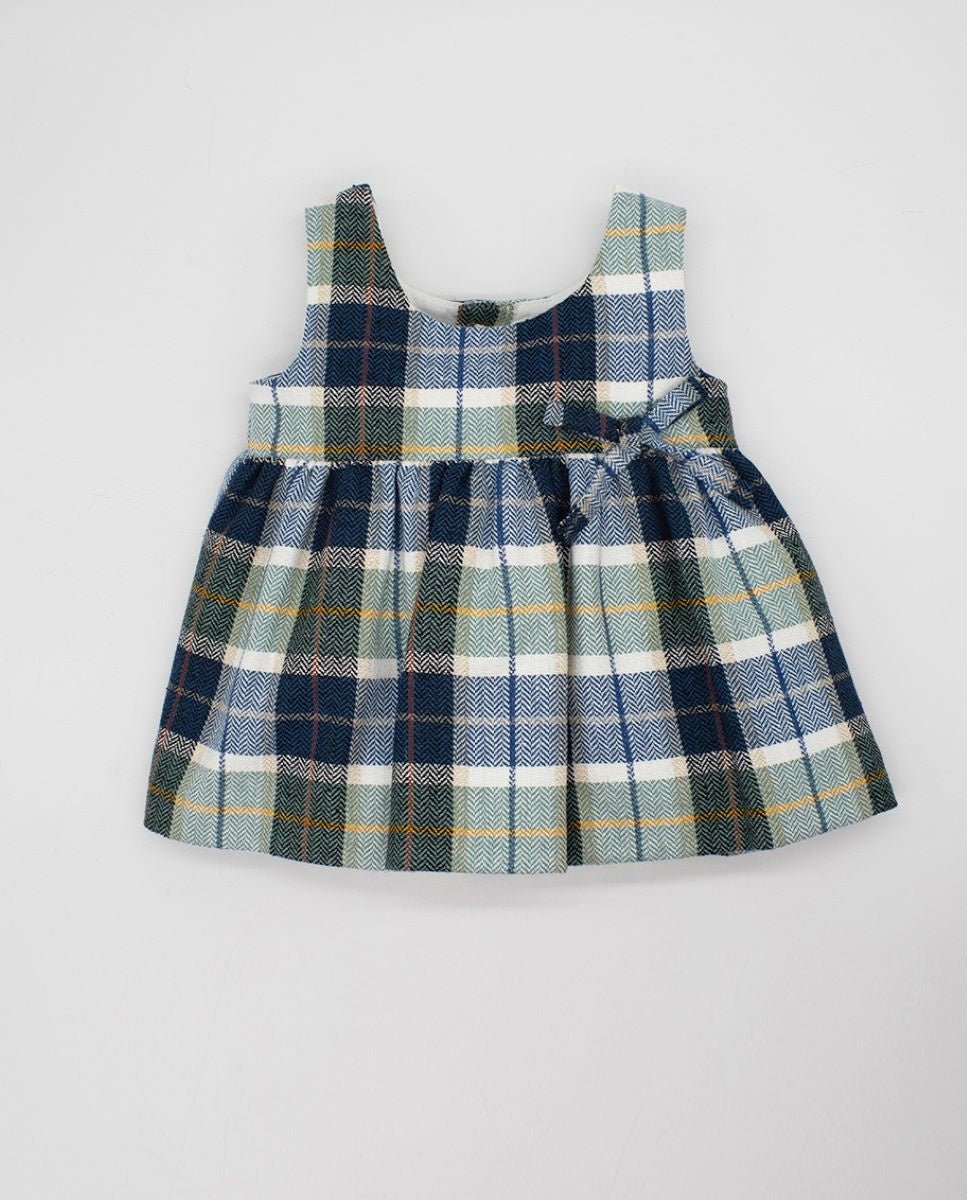 Fina Ejerique GREEN AND BLUE WOOL CHECKERED PINAFORE  O22A35