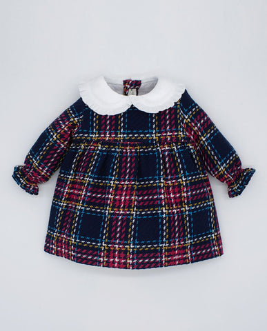 Fina Ejerique RED AND NAVY CHECKED WOOL MINI DRESS  O22A64
