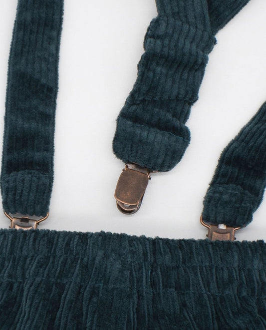 Fina Ejerique GREEN CORDUROY SHORTS WITH STRAPS  O22B12