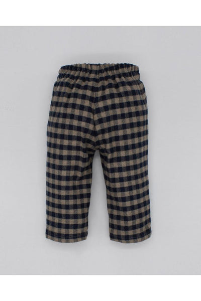 Fina Ejerique IVORY AND BLUE GINGHAM TROUSERS O22B25