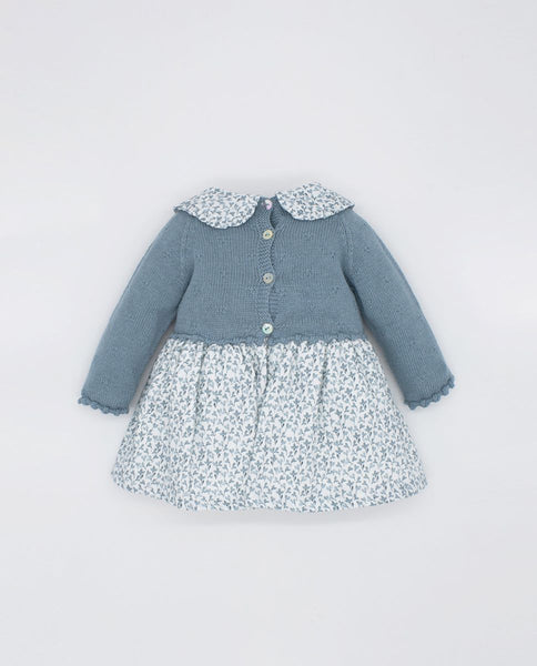 Fina Ejerique BABY BLUE FLOWER AND KNIT DRESS  O22C10