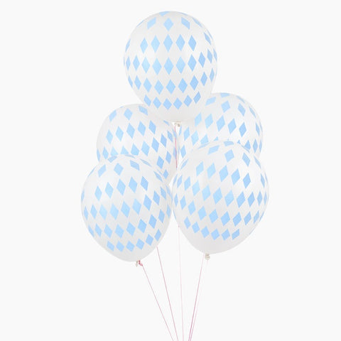 My Little Day balloon - printed balloons - light blue diamonds