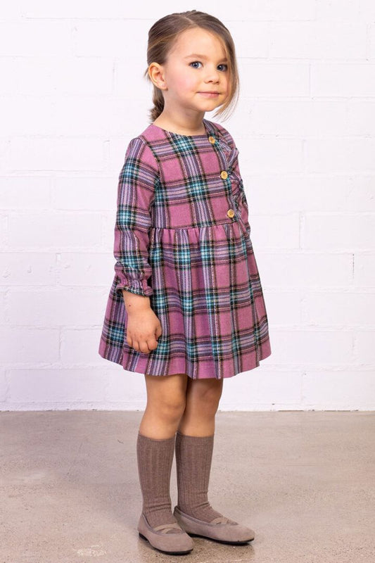 Fina Ejerique PINK GLITTER WOOL CHECK DRESS O22M07