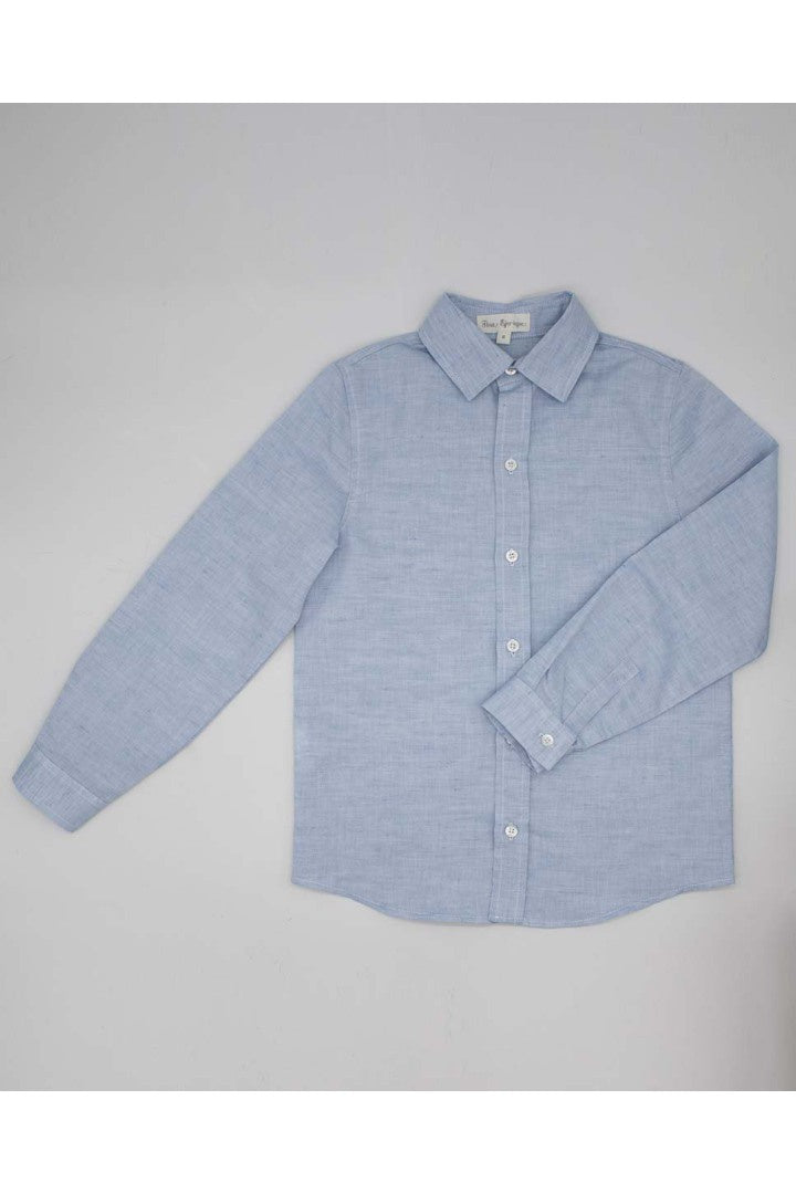 Fina Ejerique LINEN ITALIAN COLLAR SHIRT BLUE  Ref. P23E67
