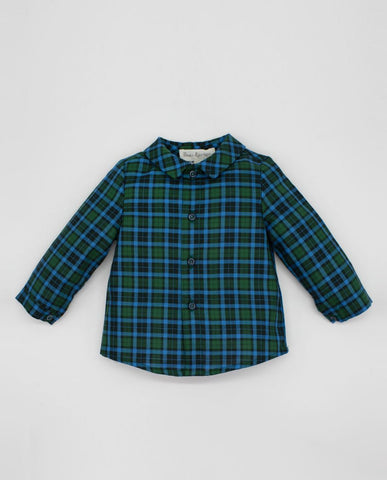 Fina Ejerique BLUE AND GREEN CHECKED SHIRT  O22B11