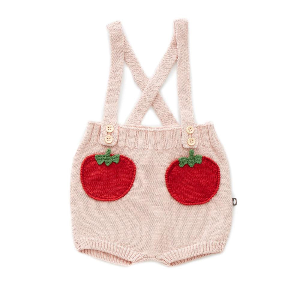 OEUF NYC STRIPED HOODIE Tomato Pocket Shorts - Coral Almond/Tomato